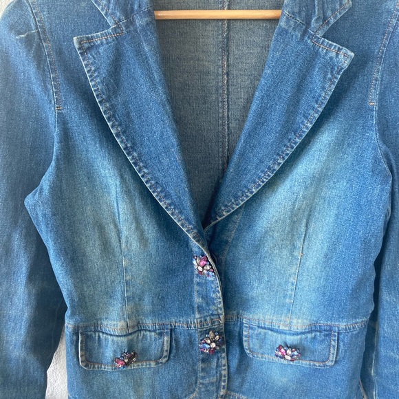 Berek 2 Denim Jean Jacket with Bling Takako Sakon Size Small** (please read) - Picture 6 of 12